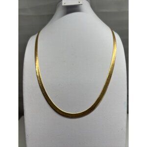 vintage 23'' Napier‎ Herringbone Gold Tone Necklace thick rich